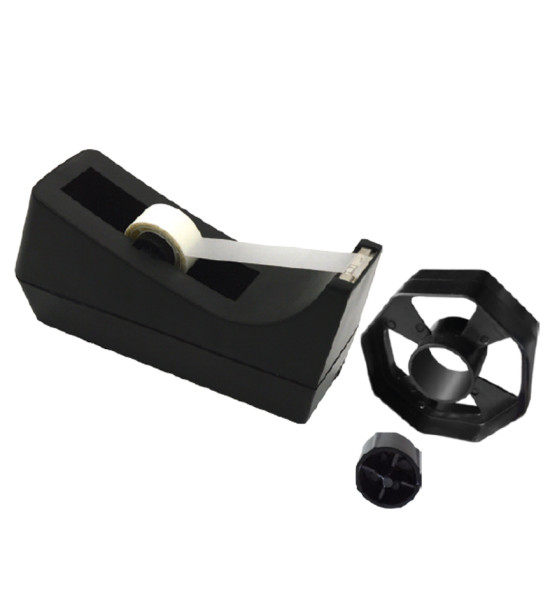 Dispensador de Cinta Adhesiva con Adaptador, 195x65x105 mm, para rollos hasta 19mm x 33m & 12mm x 50m, Negro, Unidad